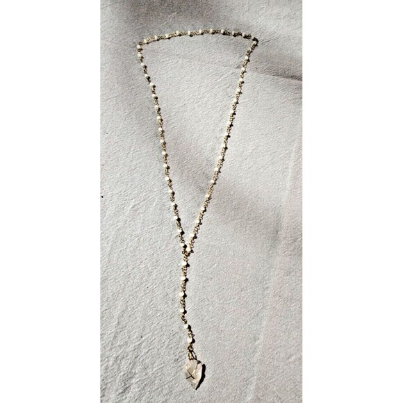 Handmade Native Natural Rough Quartz Arrow Head Pendant Choker Y Drop Necklace - Picture 5 of 7